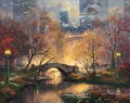 Central Park en el paisaje urbano de otoño TK